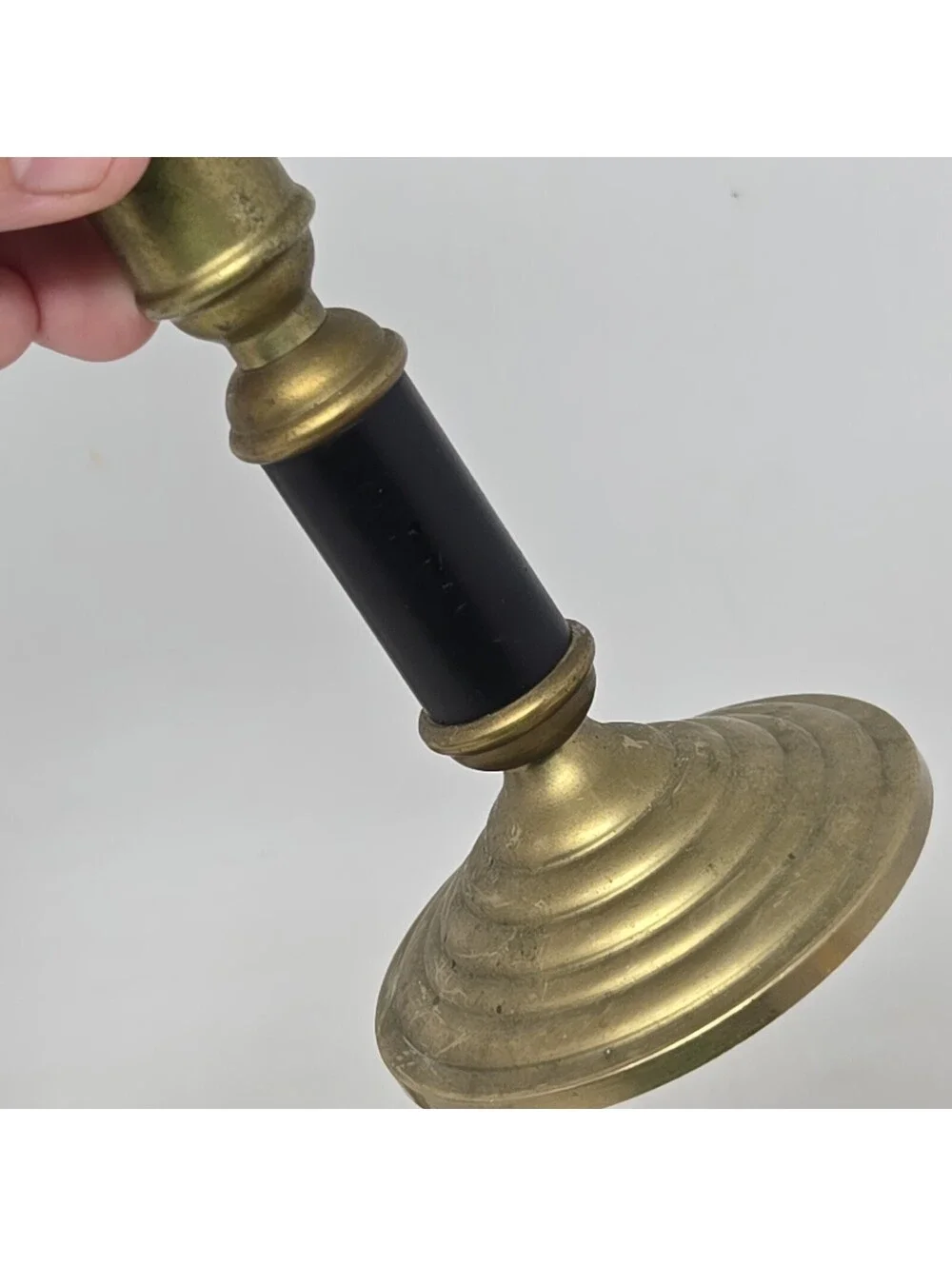 Vintage Mid Century Modern Brass Candle Holders Pair 5